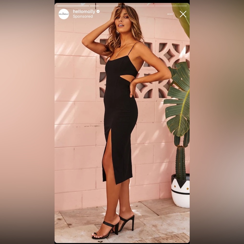 Black Cutout Dress with Slit